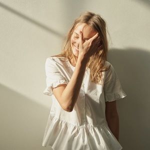 {Madewell} Studio Ruffle-Hem Top